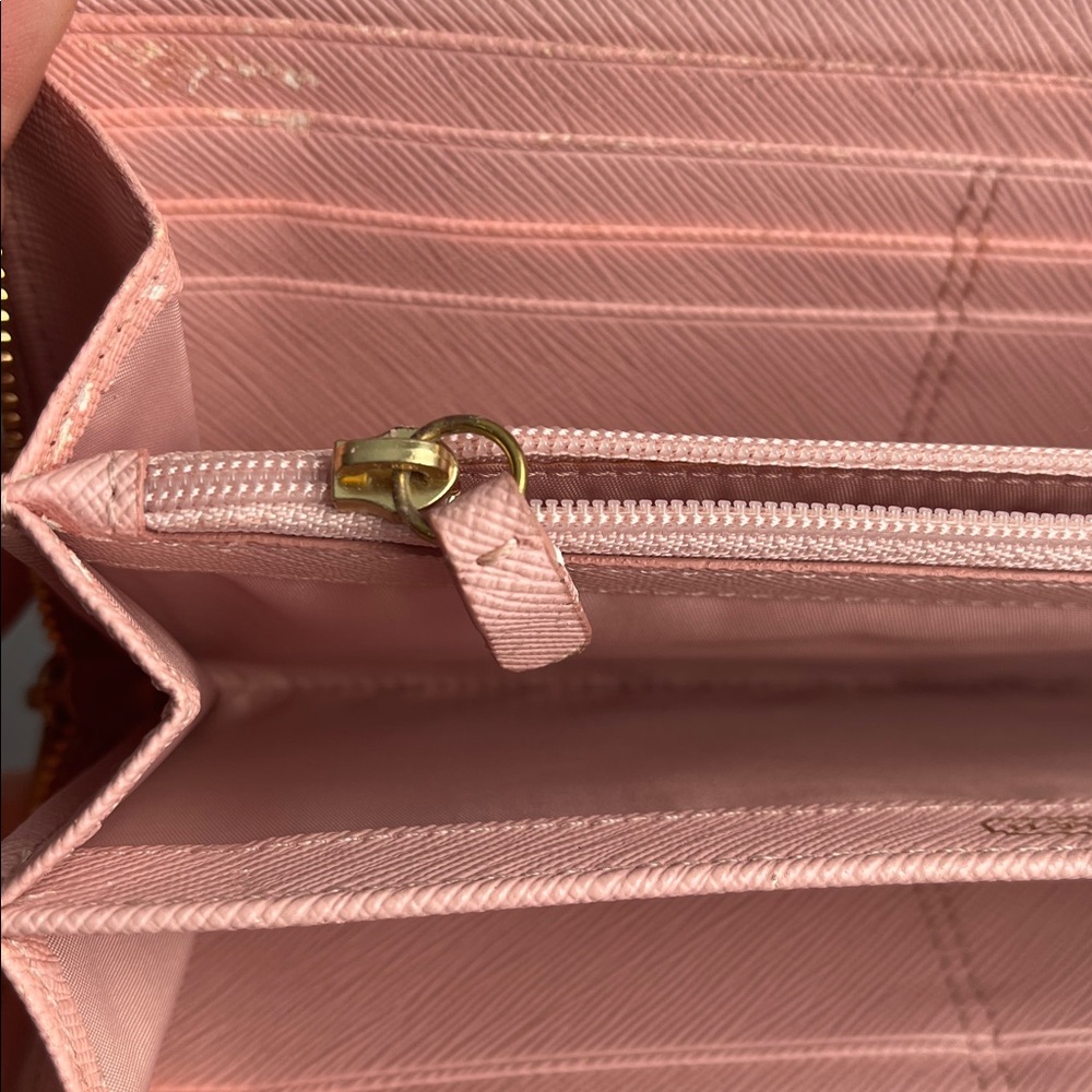 Coach Pink and Gold Heart Pattern Wallet - Picture 6 of 12